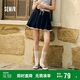 森馬（Semir）半身裙女蕾絲花邊百褶裙溫柔俏皮2025夏季松緊腰短裙107425120005