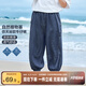 左西男童牛仔褲夏季輕薄褲子2025新款兒童防蚊褲長褲 深牛仔色 130