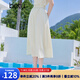 百圖betu女裝2025夏季新款半身裙高腰松緊腰顯瘦百搭A(yù)字裙子女2506T51 杏色 S