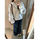 風(fēng)采兔韓系松弛感條紋連帽衛衣外套女春秋設計感寬松慵懶風(fēng)拉鏈開(kāi)衫上衣 杏色 L