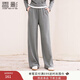 香影運動(dòng)休閑闊腿褲女2025秋季新款慵懶風(fēng)寬松垂感高腰灰色直筒褲 中灰 M 160/64A/95-110斤
