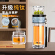 點盛純鈦新型茶水分離杯子2025新款男士高端雙層玻璃杯泡茶杯 禮盒包裝-純鈦茶隔-鈦晶藍(lán)300ml【送杯套杯刷】