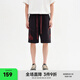 CHINISM【商場(chǎng)同款】CH赤塵撞色刺繡純棉休閑短褲男士夏季運(yùn)動(dòng)五分褲做舊 水洗黑 L