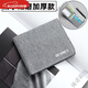葉余男款帆布零錢(qián)包大容量卡包證件包學(xué)生便攜 灰色帆布錢(qián)包-6卡位+1鏡窗位+大 普通帆布面料-粗糙不防盜防磁
