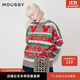 moussy 新品迪士尼合作款米奇圖案針織毛衣010GAL70-5080 160灰色 均碼