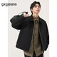 gxgjeans男裝基礎寬松行政夾克翻領(lǐng)外套25年秋新品 黑色00 XL (180)