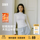 森馬（Semir）長(cháng)袖T恤女半高領(lǐng)緊身冬季2025發(fā)熱抓絨木耳邊打底衫109725101013