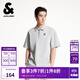 杰克·瓊斯（JACK&JONES）夏季新款logo刺繡翻領(lǐng)拉鏈套頭寬松休閑短袖上衣男裝225206073 G41淺花灰色 L （180）