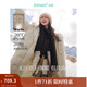茵曼（INMAN）2025秋冬女裝新款高充絨量白鴨絨連帽毛領(lǐng)羽絨服長(zhǎng)款外套大衣上衣 暖杏色 S