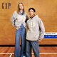 Gap【成毅代言】女裝碳素軟磨抓絨字母logo連帽衛衣外套641221 淺灰 175/92A(XL) 亞洲尺碼