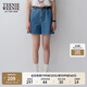 Teenie Weenie小熊牛仔短褲女夏季韓版簡(jiǎn)約休閑松緊高腰時(shí)尚牛仔褲女 深藍色 M (165)