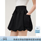 范思藍(lán)恩工裝a字半身裙女夏季2024新款高腰美式熱辣花苞短裙12908 黑色 L