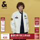 杰克·瓊斯（JACK&JONES）男裝BSQ聯(lián)名款春秋刺繡圖案寬松日常休閑棒球領(lǐng)夾克外套224321081 銀綠色 常規 M 175