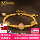 鳴鉆國(guó)際古法黃金蝴蝶手鏈女999足金琺瑯彩花卉轉(zhuǎn)運(yùn)珠手飾七夕禮物送女友 【琺瑯彩蝴蝶黃金手鏈】約5.7g【含工費(fèi)684元】