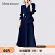 MeetMetro瑪依爾西裝連衣裙女2025秋季新款質(zhì)感職業(yè)通勤百褶裙 藏青【現貨】 L