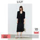 LILY微光裙2025夏新款女裝高級感V領(lǐng)氣質(zhì)輕盈吊帶裙簡(jiǎn)約茶歇裙女 510黑 XL