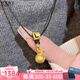 悠萊999足金蘋(píng)果吊墜黃金平安果轉運珠掛墜鎖骨項鏈送女友圣誕節禮物 蘋(píng)果吊墜+字母+蠟皮繩約1.45-1.55g