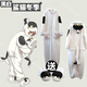 束時(shí)·創(chuàng  )漫動(dòng)漫卡通連體睡衣男女秋冬加厚珊瑚絨青少年學(xué)生大碼家居服套裝 黑白鯊貓連體(加厚珊瑚絨)+棉鞋 2XL (165-175cm,適用65-80kg)
