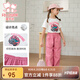 富羅迷女童套裝夏季新款時(shí)尚休閑短袖兒童工裝褲兩件套 白/玫紅  140 