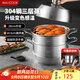 美廚（maxcook）蒸鍋全304不銹鋼28cm三層蒸鍋感溫復(fù)底湯鍋 燃?xì)怆姶艩t通用MCZ736