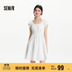 森馬（Semir）連衣裙女收腰蝴蝶結少女感2025夏俏皮木耳邊方領(lǐng)短裙109325114007