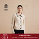 ERDOS【善系列】翻領(lǐng)雙提軟糯減齡手工勾邊加厚女短外套 香草白 L 170/88A