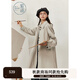 紫涵（ZIHAN）紫涵中長(cháng)款翻領(lǐng)風(fēng)衣女2025年秋季新款文藝氣質(zhì)寬松顯瘦單排扣外套 風(fēng)鈴灰 XS