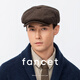 凡飾（FANCET）帽子男秋冬加厚保暖鴨舌帽英倫復古短檐貝雷帽大頭圍前進(jìn)帽送長(cháng)輩