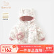 班喜迪女童棉服外套冬裝2025新款洋氣兒童加絨夾棉連帽棉衣冬季寶寶棉襖 米色 100 cm