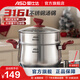 愛(ài)仕達湯鍋316L不銹鋼廚房家用小加厚電磁爐煤氣灶專(zhuān)用大號燉煮湯鍋具 湯鍋+304鋼蒸格 24cm 6.3L