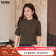 MsShe【冰爽絲半高領(lǐng)毛衣】大碼女裝2025秋裝胖mm顯瘦短袖針織衫 拿鐵色現貨 2XL