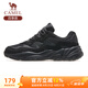 駱駝（CAMEL）運(yùn)動(dòng)老爹鞋男透氣厚底潮休閑鞋子 K13C09L7014 黑色 42