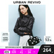 UR七夕2025春季新款女裝時(shí)尚摩登復(fù)古街頭風(fēng)短款外套UYU150004 正黑 XL