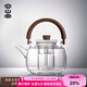 容山堂加厚玻璃蒸煮茶壺泡茶壺家用大容量燒水壺煮茶器圍爐養(yǎng)生壺茶壺 玻璃煮茶壺-遠橋提梁壺1500ml