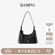 半坡飾族（bampo）金元包 頭層牛皮HOBO包小包2025新款質(zhì)感軟皮斜挎腋下包單肩包 墨碳黑930