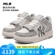 美職棒（MLB）官方情侶款板鞋男 增高學(xué)長(cháng)鞋老花休閑鞋運動(dòng)鞋女鞋子 3ASXCDN3N 紐約洋基隊/灰色/建議拍大半碼 37.5 235