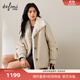 伊芙麗（eifini）蔣欣代言伊芙麗大翻領(lǐng)毛毛拼接外套時(shí)髦廓形羽絨服2025冬季新款 原絨米 常規款 XS 80-110斤