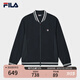 FILA 斐樂官方男士針織長袖外套2025夏季新款舒適簡約休閑棒球服 傳奇藍(lán)-NV 2XL 185/104A/XXL