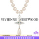 薇薇安·威斯特伍德（Vivienne Westwood）[代購現貨](méi)西太后項鏈明星同款旗艦正品土星珍珠項鏈送禮七夕禮物 銀-土星吊墜鎖骨鏈