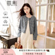 香影圓領(lǐng)短款牛仔外套女純棉2025秋季新款小個(gè)子氣質(zhì)復古夾克上衣 牛仔藍 S
