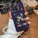 自帶鏡頭膜適用iPhone15promax手機殼女款蘋(píng)果13水鉆蝴蝶結14透明 【暗紫色】水鉆蝴蝶結+珍珠手鏈 iPhone 15 Plus