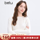 百圖betu女裝冬季新款毛衣半高領(lǐng)扭花寬松舒適套頭毛衫女2411T35 米白 M
