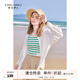 秋水伊人簡(jiǎn)約休閑通勤翻領(lǐng)襯衫春秋新款女裝寬松落肩上衣 米白 L