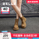 百麗（Belle）七夕禮物百搭馬丁靴女商場(chǎng)同款真皮戶(hù)外徒步短靴B8P1DDD4預售 棕色 37 (235mm)