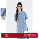 詩(shī)凡黎甜酷牛仔連衣裙2024夏新款女高級質(zhì)感小眾設計獨特別致裙子 牛仔藍 S 155/80A