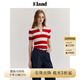 ELAND衣戀POLO衫女基礎款百搭針織短袖舒適毛衣T恤新款 深紅色(21)D/Red S 160