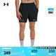 安德瑪（UNDERARMOUR）Project Rock強森Ultimate男子5英寸訓練運動(dòng)短褲1384217 黑色001 XL
