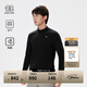 KOLON SPORT/可隆半拉鏈長(cháng)袖 男子登山保暖透氣內搭戶(hù)外休閑T恤- LHZT4WN125-BK 黑色 L 175/96A