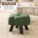 佳木奇小凳子家用矮凳實(shí)木板凳客廳沙發(fā)凳簡(jiǎn)約換鞋凳兒童創(chuàng  )意軟包凳 花朵凳【實(shí)木框架+貓爪皮】墨綠色