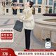絲柏舍時(shí)尚羽絨服2025冬新款女裝立領(lǐng)撞色顆粒絨保暖外套